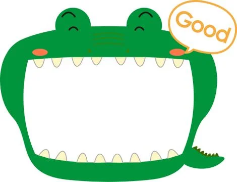 Cute crocodile whiteboard Stock Illustration
