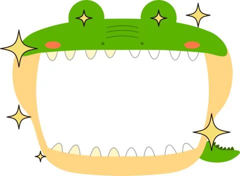 Cute crocodile whiteboard Stock Illustration