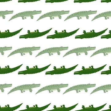 Cute crocodiles seamless pattern.Funny animals background. Stock Illustration