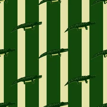 Cute crocodiles seamless pattern.Funny animals background. Stock Illustration