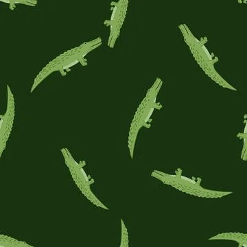 Cute crocodiles seamless pattern.Funny animals background. Stock Illustration