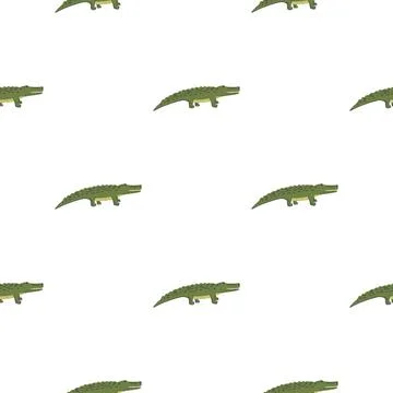 Cute crocodiles seamless pattern.Funny animals background. Stock Illustration