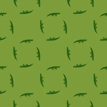 Cute crocodiles seamless pattern.Funny animals background. Illustrazione stock