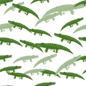 Cute crocodiles seamless pattern.Funny animals background. Stock Illustration