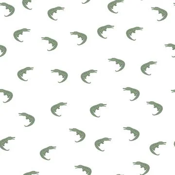 Cute crocodiles seamless pattern.Funny animals background. Stock Illustration
