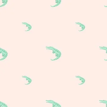 Cute crocodiles seamless pattern.Funny animals background. Stock Illustration