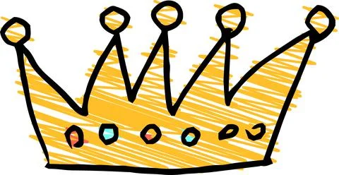 Cute crown scribble drawn by a child Stock Illustration