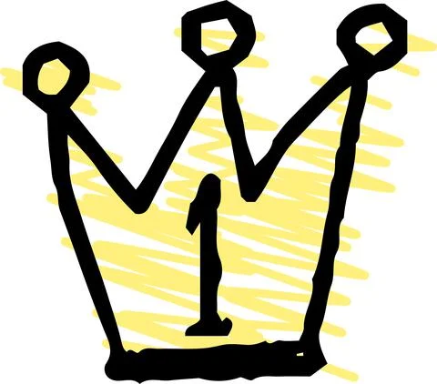 Cute crown scribble drawn by a child Stock Illustration