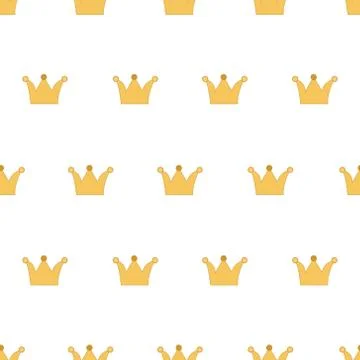 Cute Crown Seamless Pattern Vector Stock Illustration