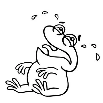 Cute crying toad. Vector illustration. Stock Illustration