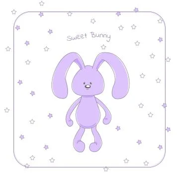 Cute cuddly rabbit Stock Illustration
