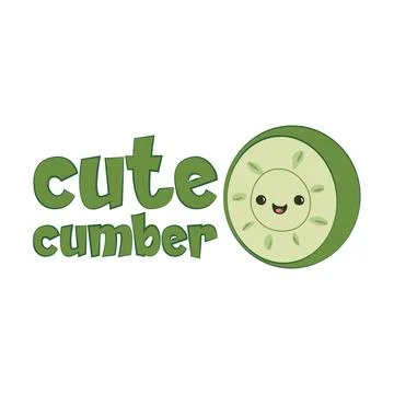 Cute cumber Slice of a cucumber with a funny quote Vector illustration Stock Illustration