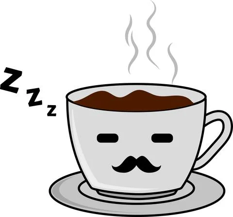 Cute cup of coffee sleeping Stock Illustration
