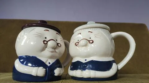 Cute Cup Couple Stock Photos