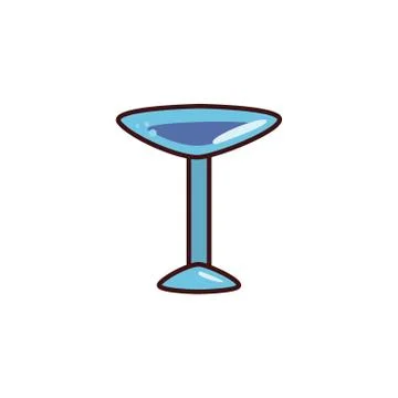 Cute cup of glass flat Stock Illustration