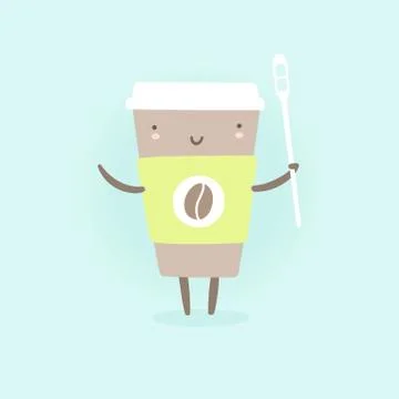Cute cup to go. Stock Illustration