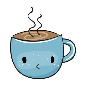 Cute cup of hot coffee. Vector illustration. Stock Illustration