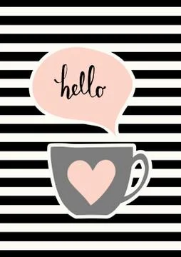 Cute Cup Poster Design Stock Illustration