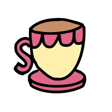 Cute cup of tea. Doodle vector illustration Stock Illustration