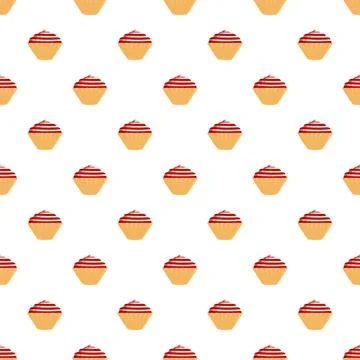 Cute cupcake seamless pattern for confectionery branding Stock Illustration