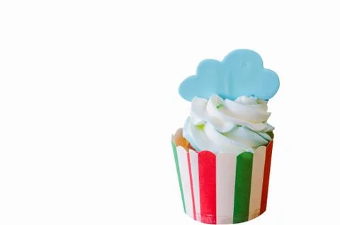 Cute Cupcake On White background. Stock Photos