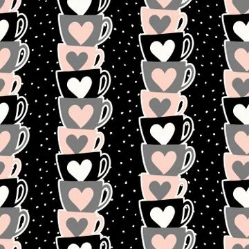 Cute Cups Pattern Stock Illustration