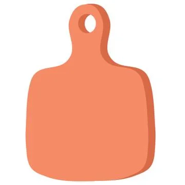 Cute cutting board, isolated object on a white background, flat, vector Illustrazione stock