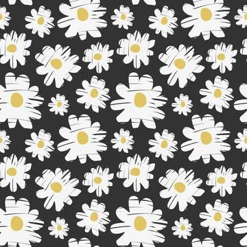 Cute daisy flower seamless pattern Stock Illustration
