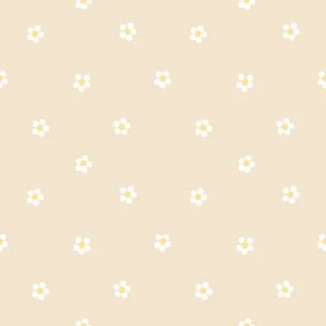 Cute daisy pattern on a beige background. naive style for printing on children's Stock Illustration