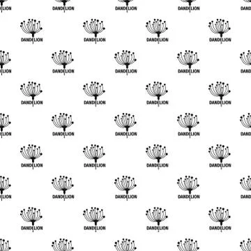 Cute dandelion pattern seamless vector Stock Illustration