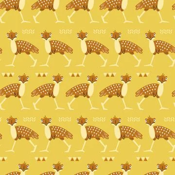 Cute decorative animal elements in seamless pattern. Scandinavian style イラスト素材