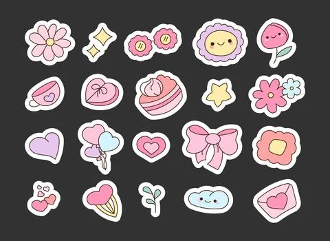 Cute decorative cartoon design elements 스톡 일러스트