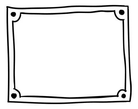 Cute decorative frame. Hand drawn rectangle border Stock Illustration