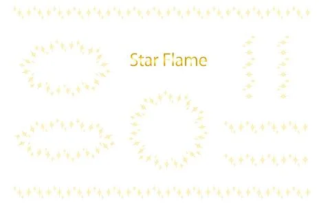 Cute Decorative Line Frames with Stars and Ribbons  Hand Drawn Border Eleme.. Stock Illustration