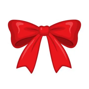 Cute Decorative Red Ribbon Bow Cartoon Vector Illustration 스톡 일러스트