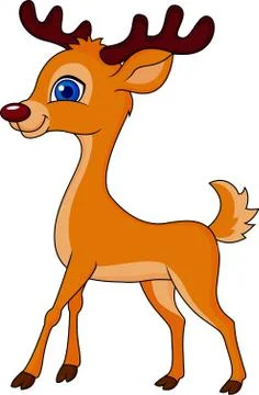 Cute deer cartoon Stock Illustration