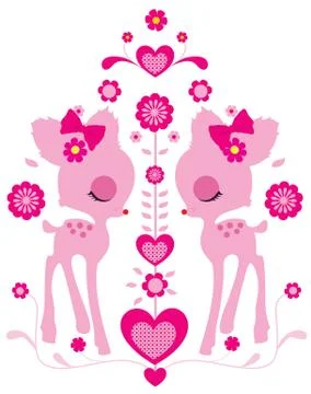 Cute deer cartoon Stock Illustration
