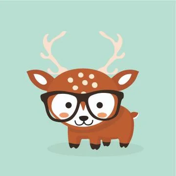 Cute deer cartoon. Stock Illustration