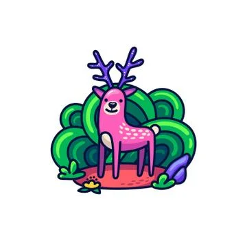 Cute deer in doodle style. Stock-Illustration