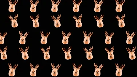 A cute deer head  animated pattern design loop Video stock 235417453