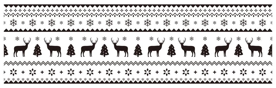 Cute deer on the knitting pattern, nordic seamless Christmas pattern, vector  Stock-Illustration