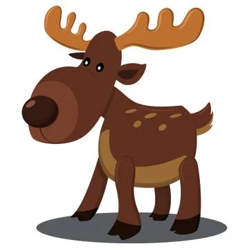 Cute deer vector cartoon character. Stock Illustration