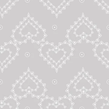 Cute delicate abstract seamless pattern of lace hearts Illustrazione stock