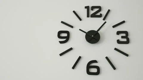 A cute design of the black analog clock Stock Footage 155414563