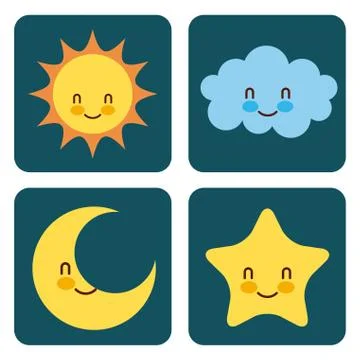 Cute design elements for baby shower イラスト素材