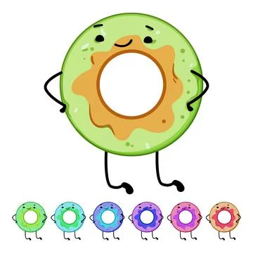 Cute dessert character cartoon vector graphic Stock Illustration