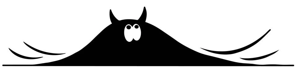 Cute Devil looking out of the hole Stock Illustration