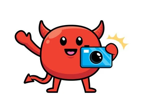 Cute devil mascot character design vector 스톡 일러스트