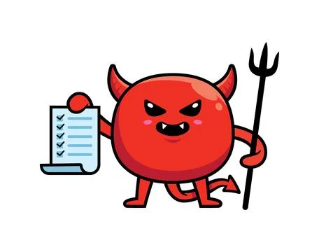 Cute devil mascot character design vector Stock Illustration