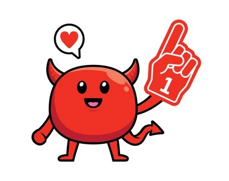 Cute devil mascot character design vector Stock Illustration